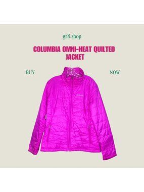Columbia Omni-Heat Quilted Jacket Womens XL Bright Pink Lightweight Insulated Wa